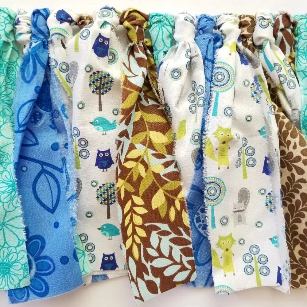 Fabric Banner Wall Hanging | Cubicle Decor, Fabric Garland | Forest Animals | 7’